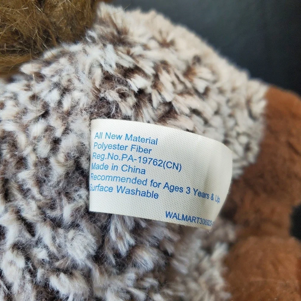 Walmart Sitting Horse Plush Brown Frosted Plaid Bow 12